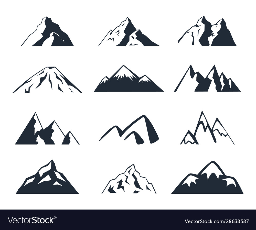 Set mountains logo Royalty Free Vector Image - VectorStock