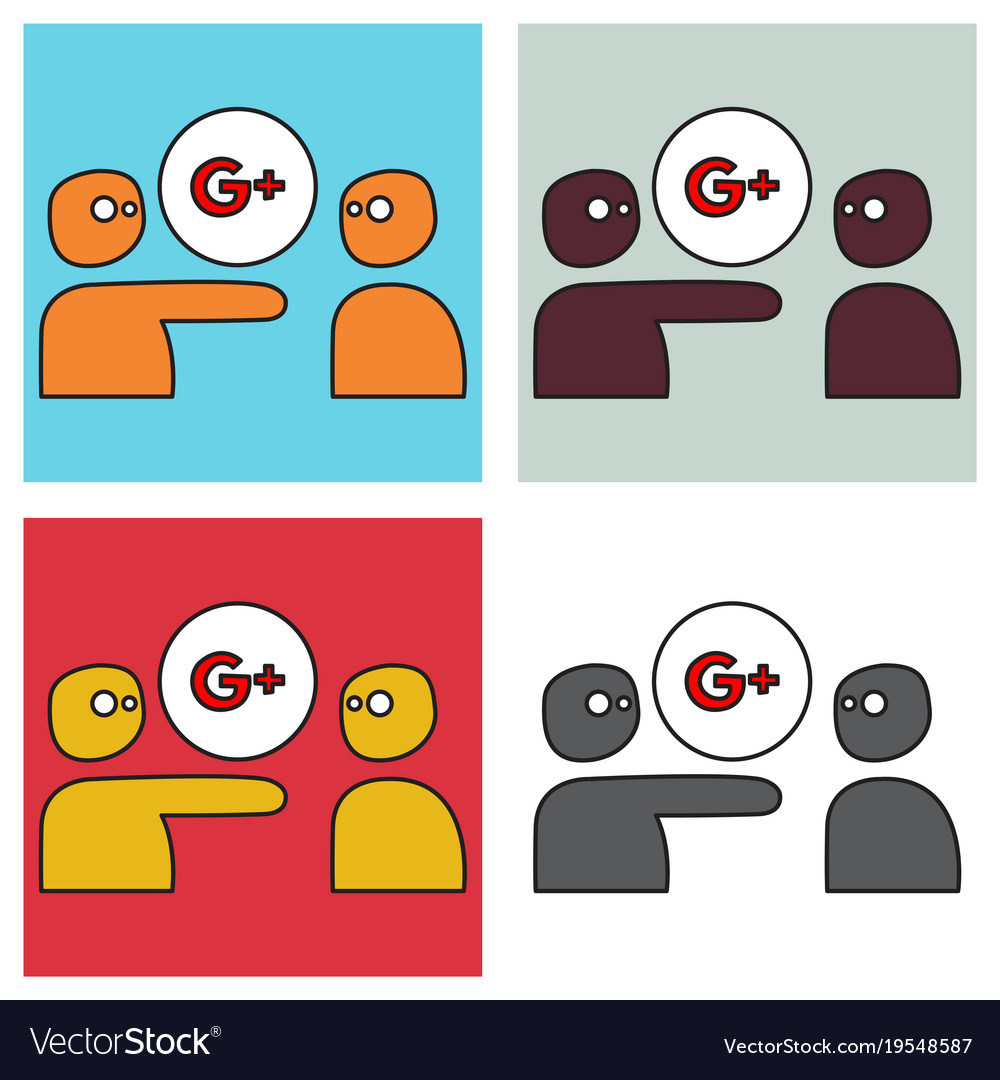 Set of google plus icons on background