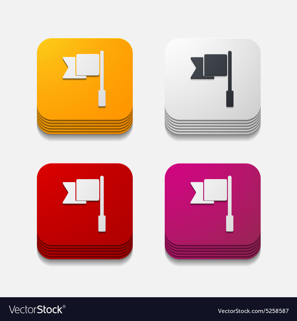 Square button flag
