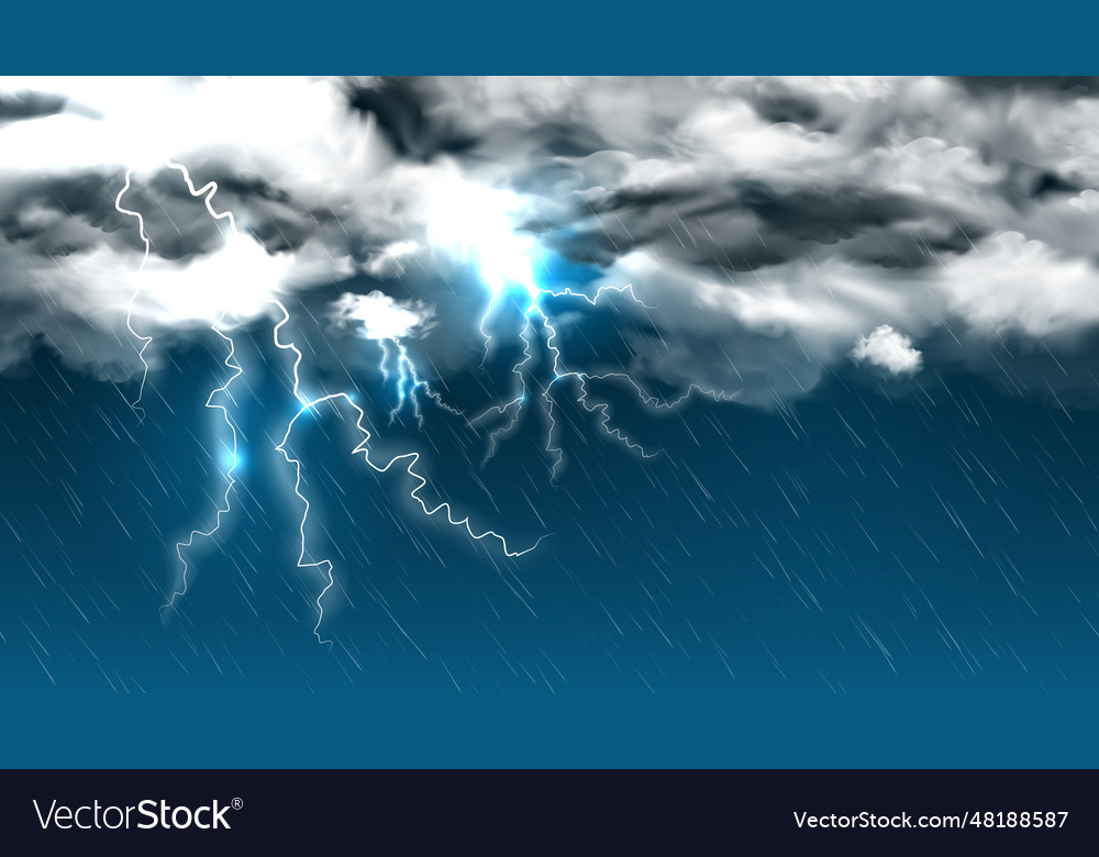 Thunder storm sky composition Royalty Free Vector Image