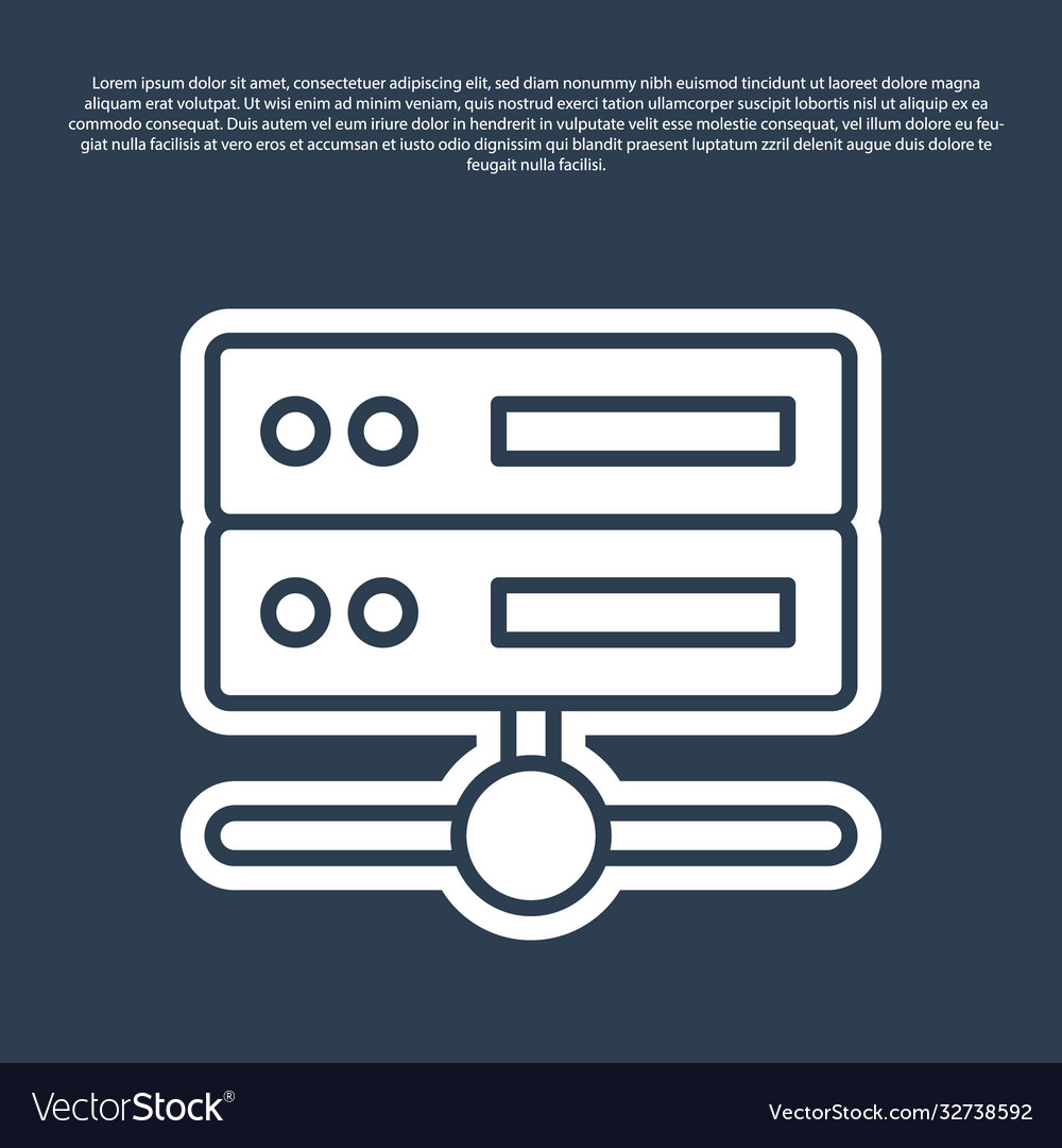 Blue line server data web hosting icon isolated vector image Blue line server data web hosting icon isolated