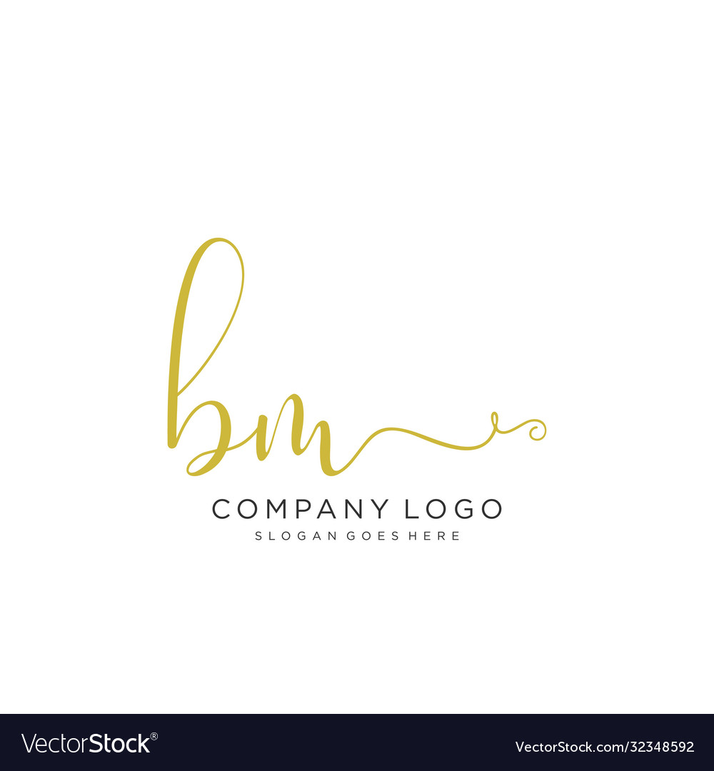 Bm initial handwriting logo design