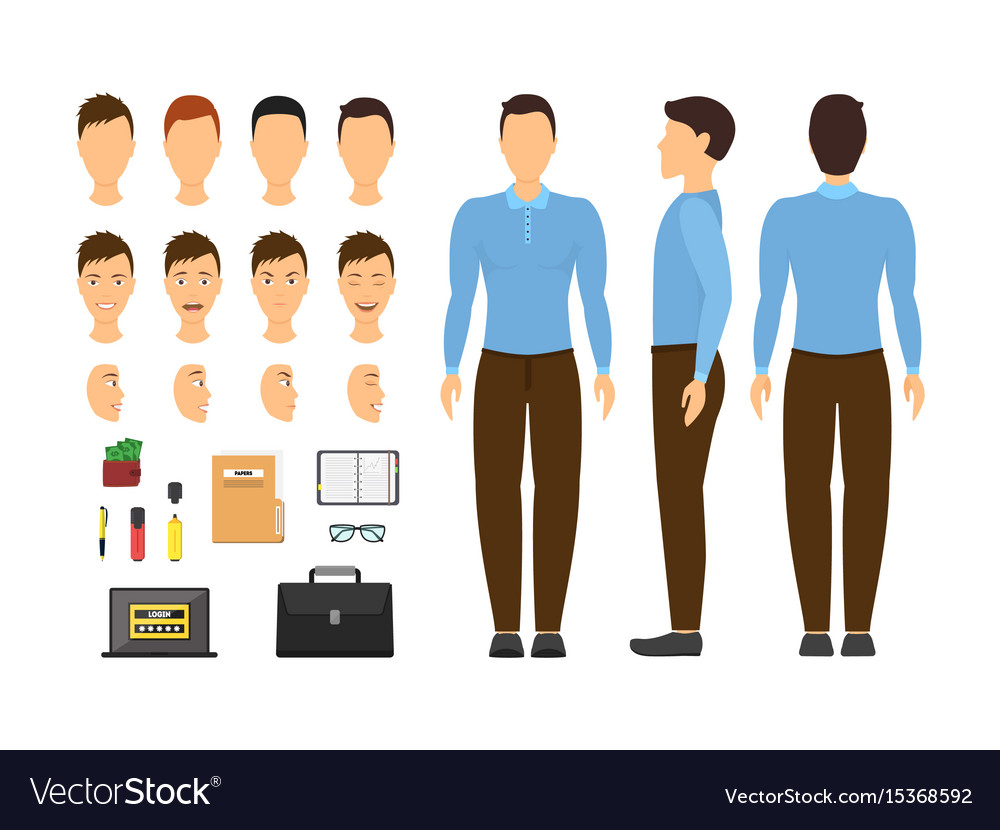 Cartoon Business & Construction Figures