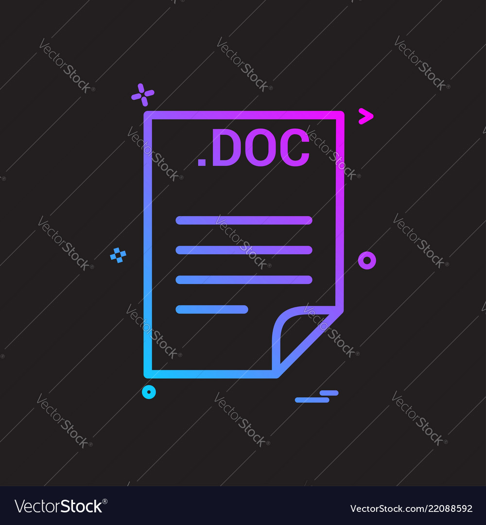 Doc application download file files format icon vector image Doc application download file files format icon