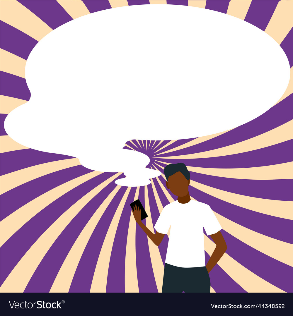 Drawing with conversation bubble showing new vector image Drawing with conversation bubble showing new