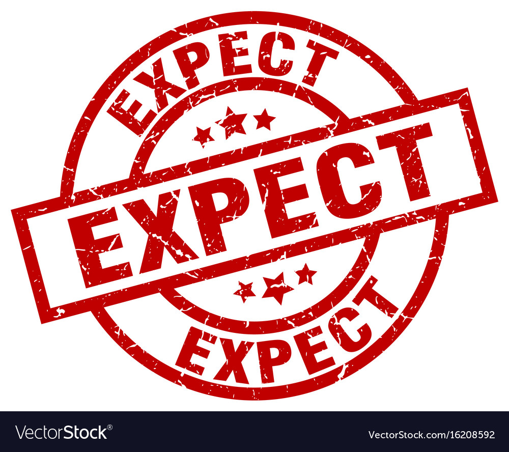 Expect round red grunge stamp Royalty Free Vector Image