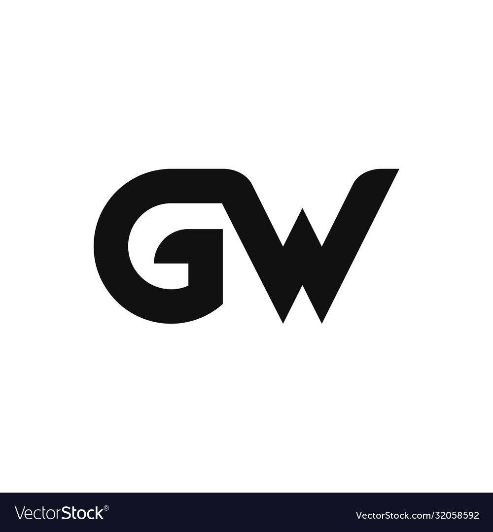 Gw letter logo design with simple style Royalty Free Vector