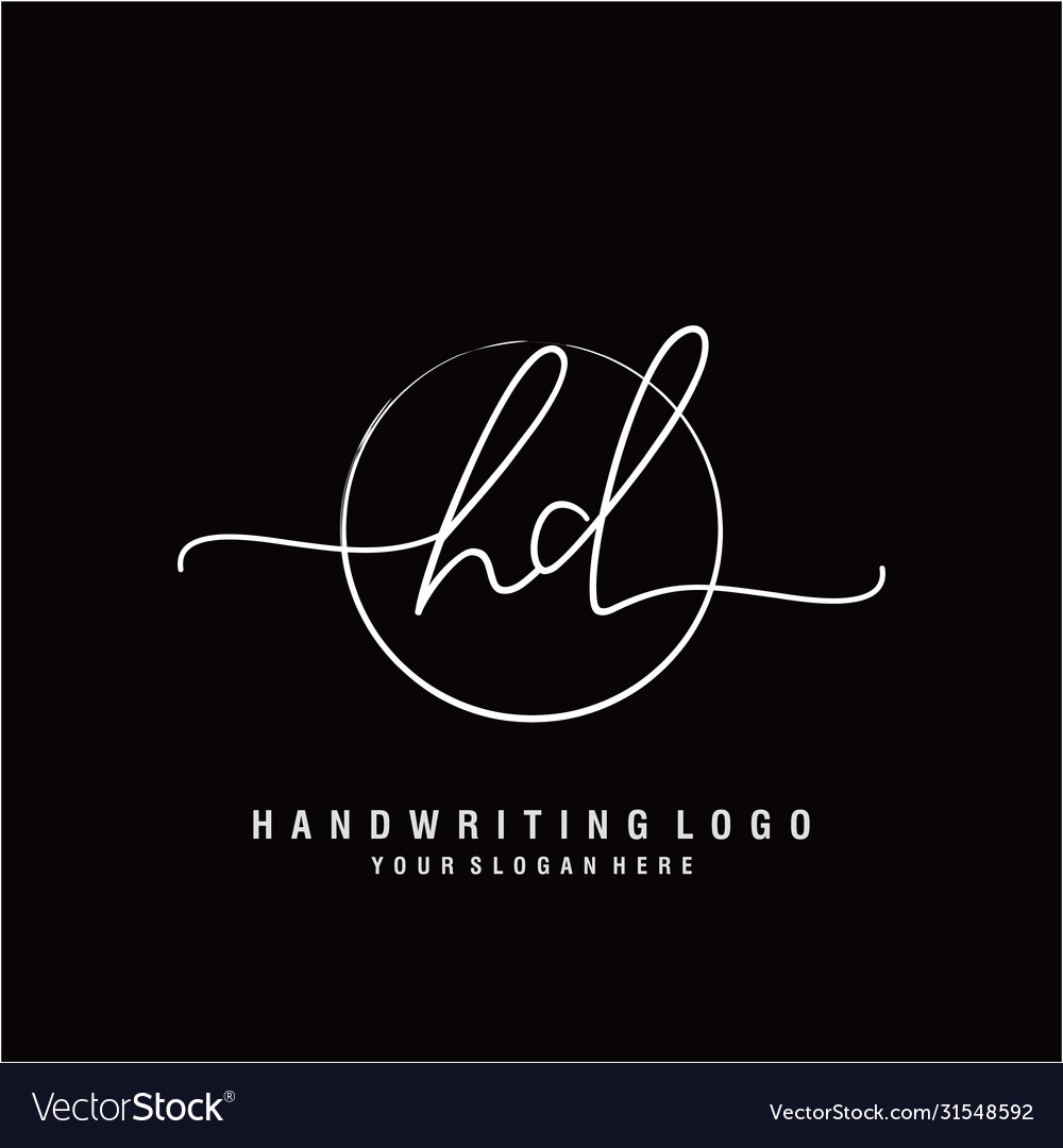 Hd initial handwriting logo design