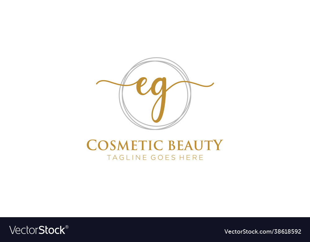 Initial eg feminine logo beauty monogram