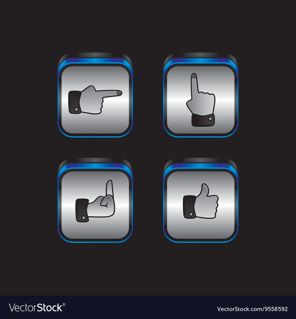 Metal plate hand sign theme icon button