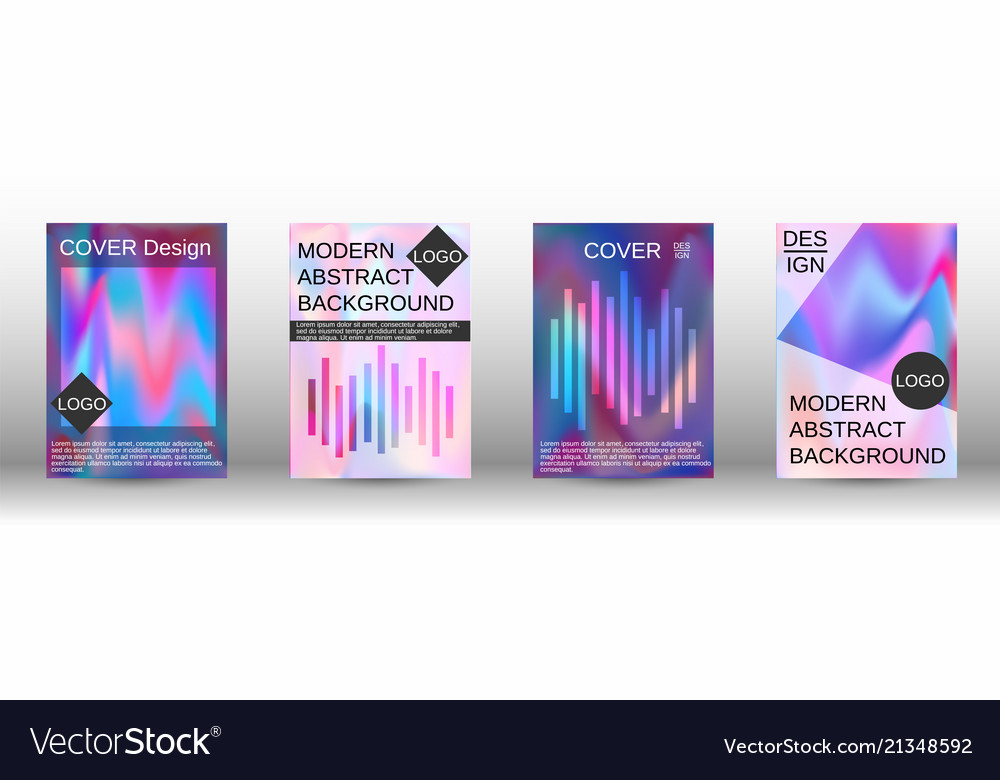 Set for liquid holographic abstract backgrounds