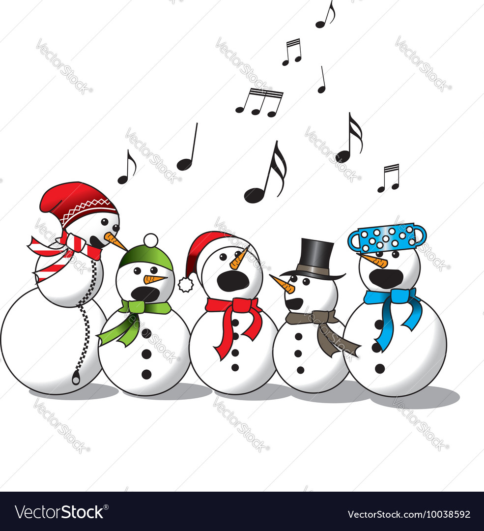 Snowman singing -choir Royalty Free Vector Image