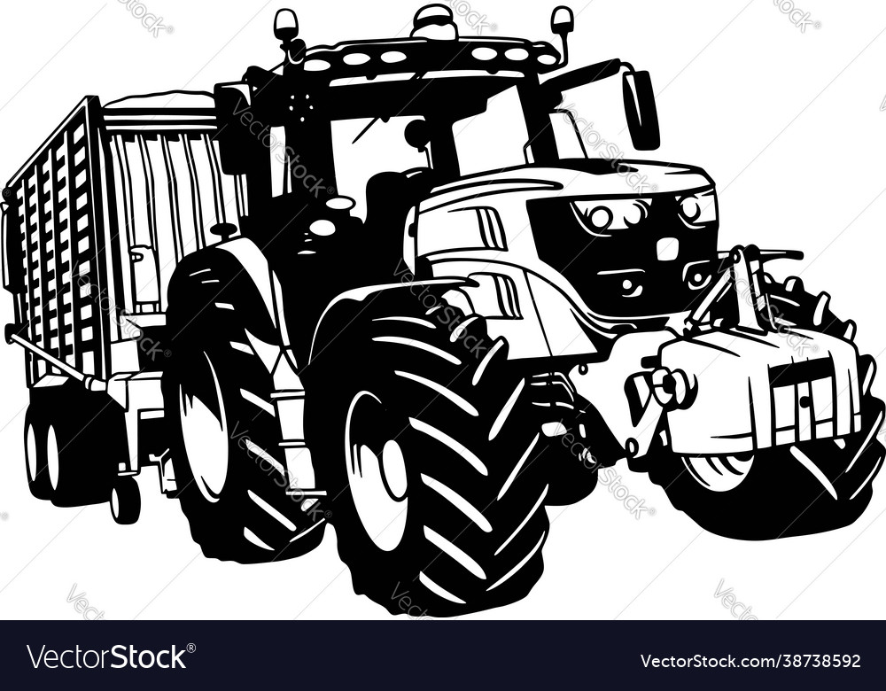 Tractor - farm farming vehicle Royalty Free Vector Image