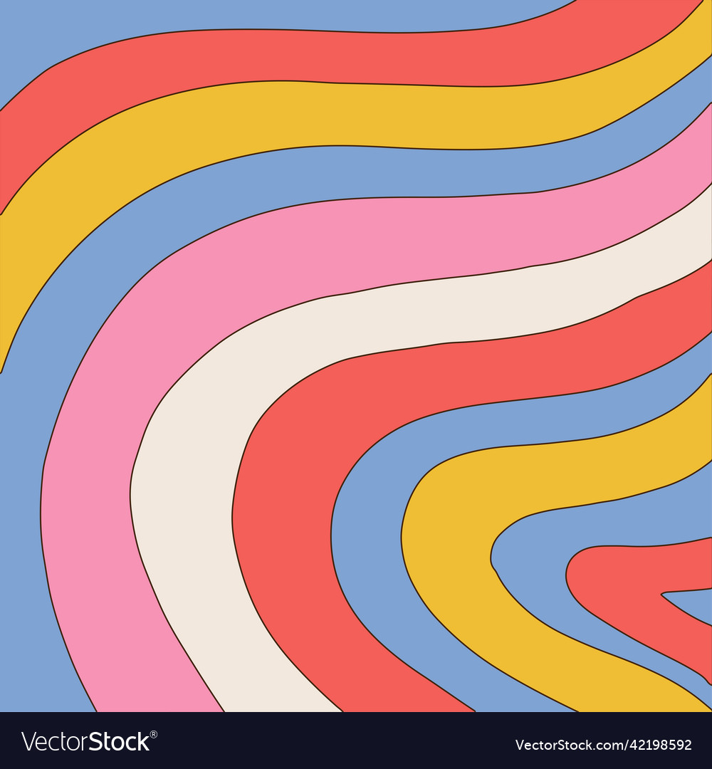 Wavy rainbow stripe retro seamless pattern Vector Image