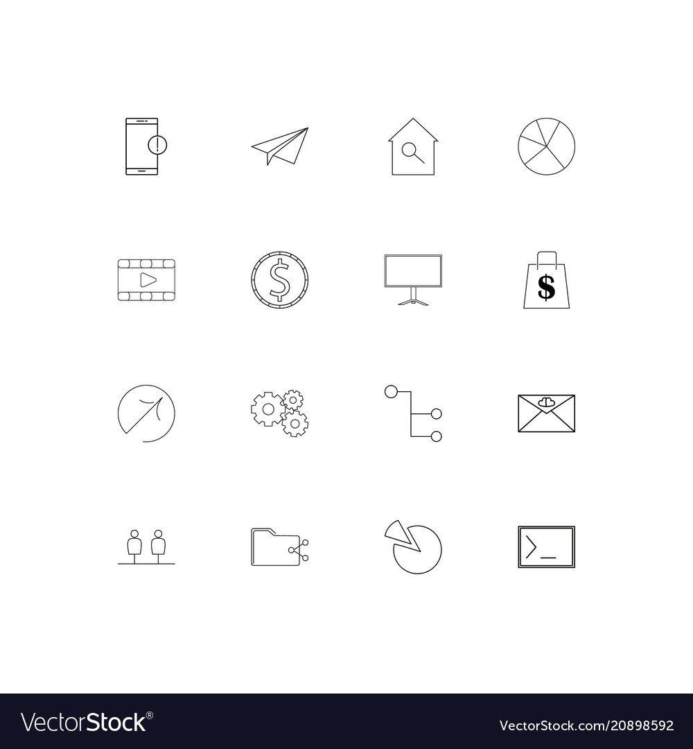 Web linear thin icons set outlined simple