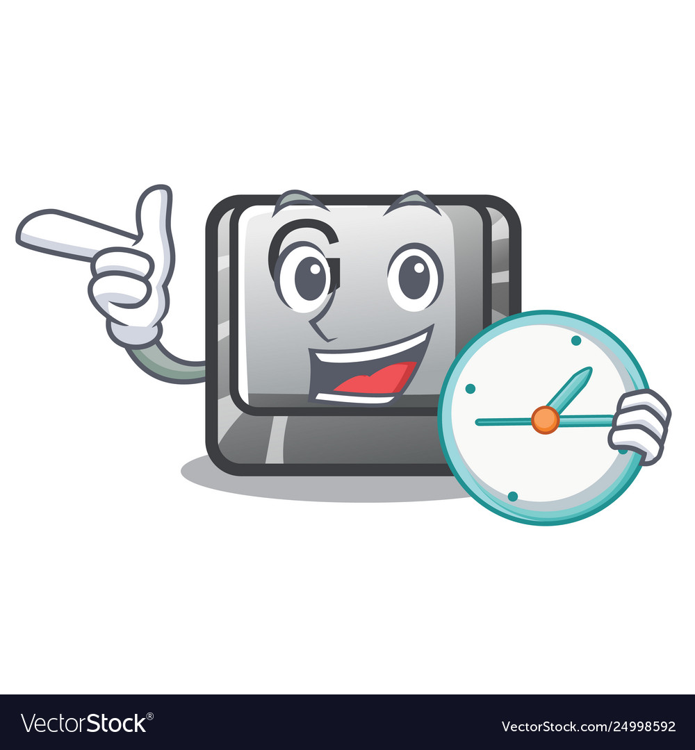 With clock button g on a game cartoon vector image With clock button g on a game cartoon