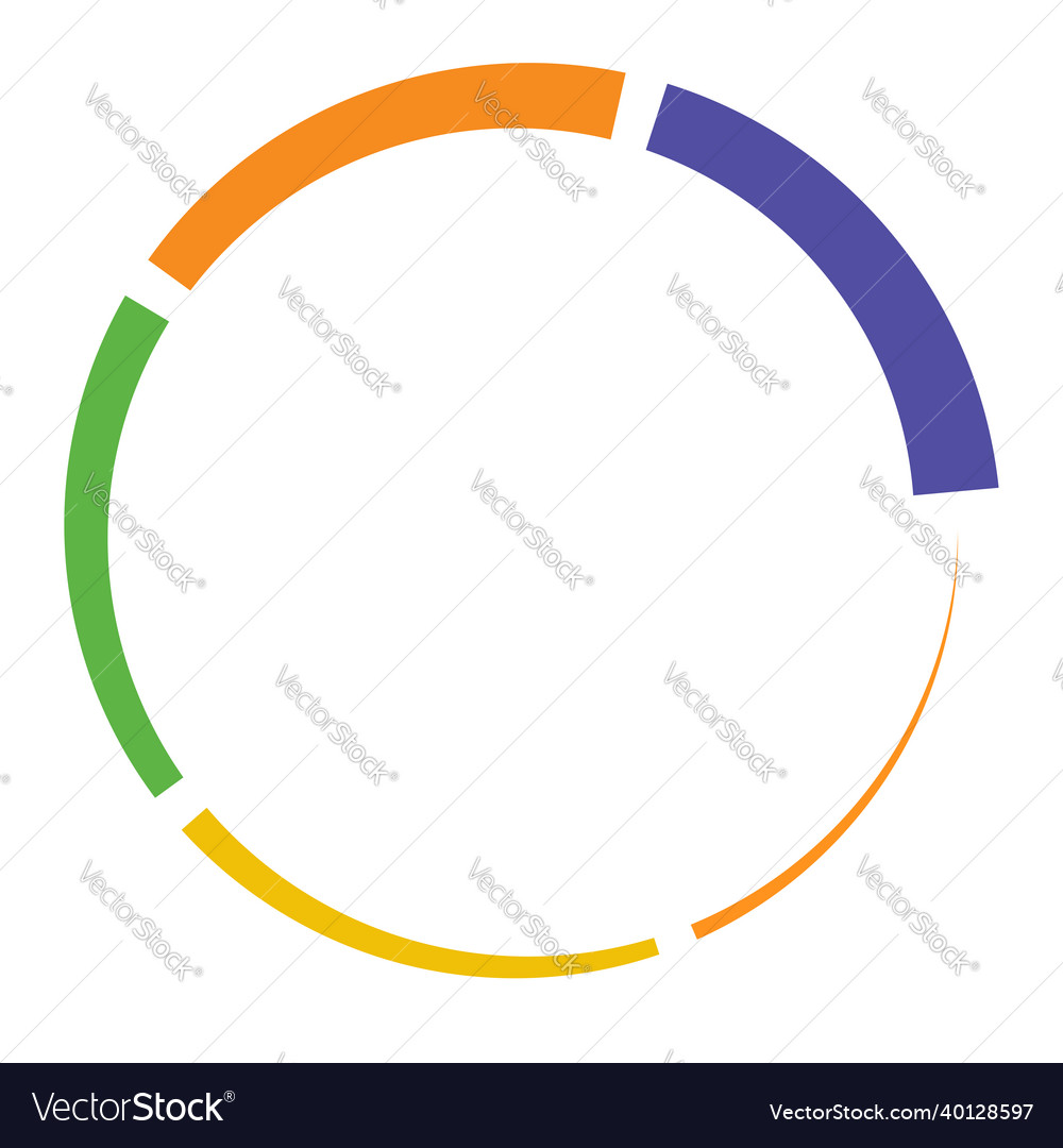 5 part section segmented circle abstract dashed vector image 5 part section segmented circle abstract dashed