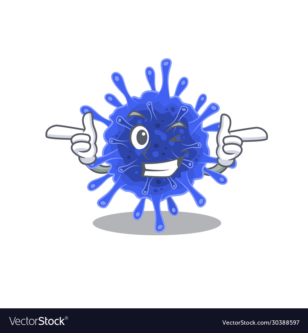 Bacteria coronavirus Cartoon mit winkigem Auge