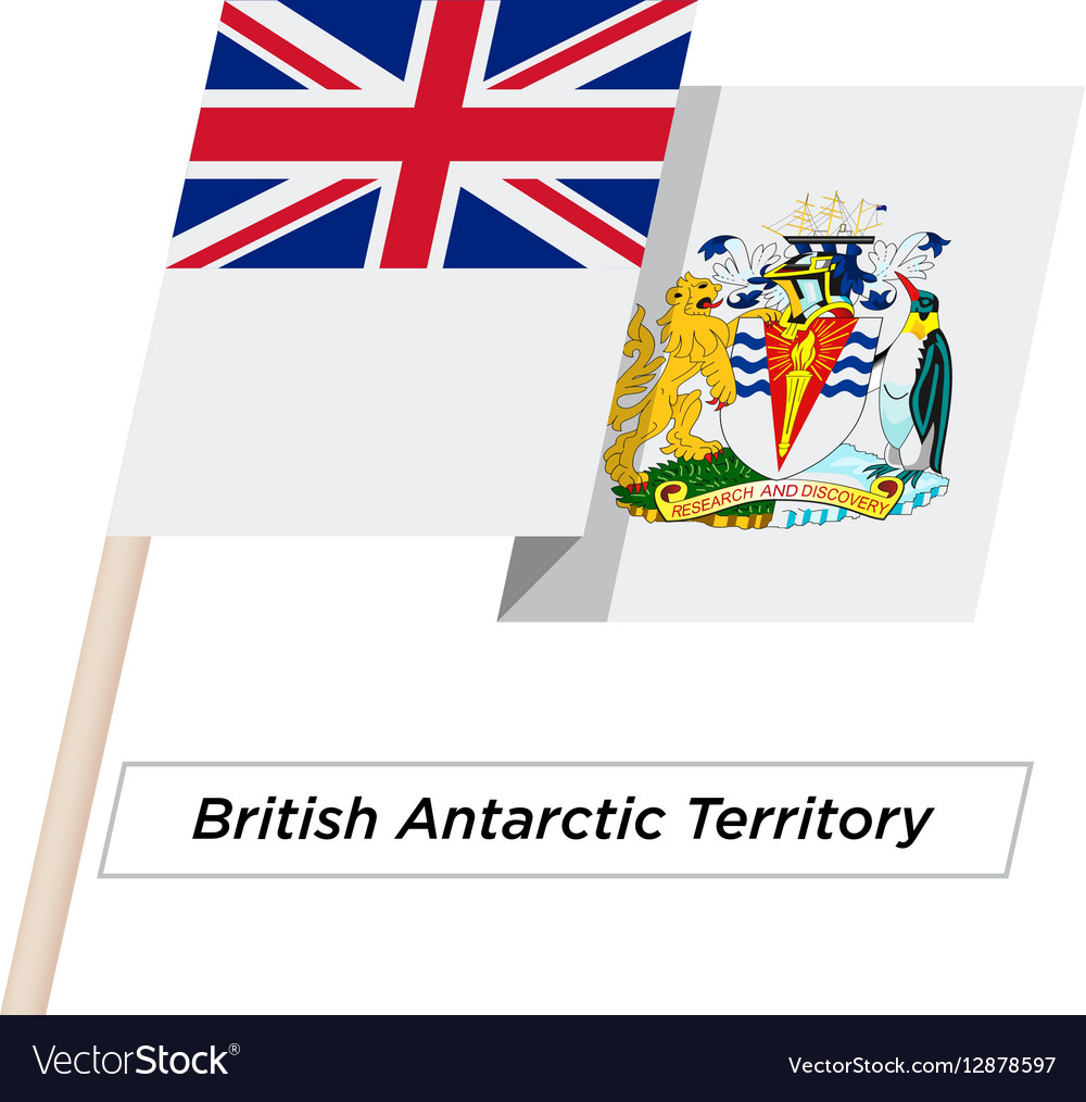 British antarctic territory ribbon waving flag