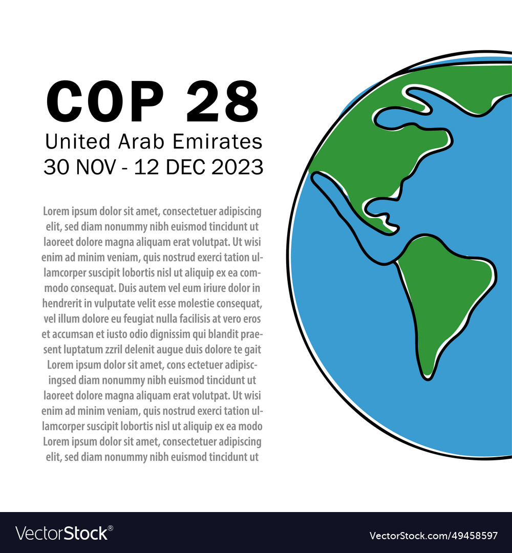 Climate change conference 2023 cop 28 square Vector Image