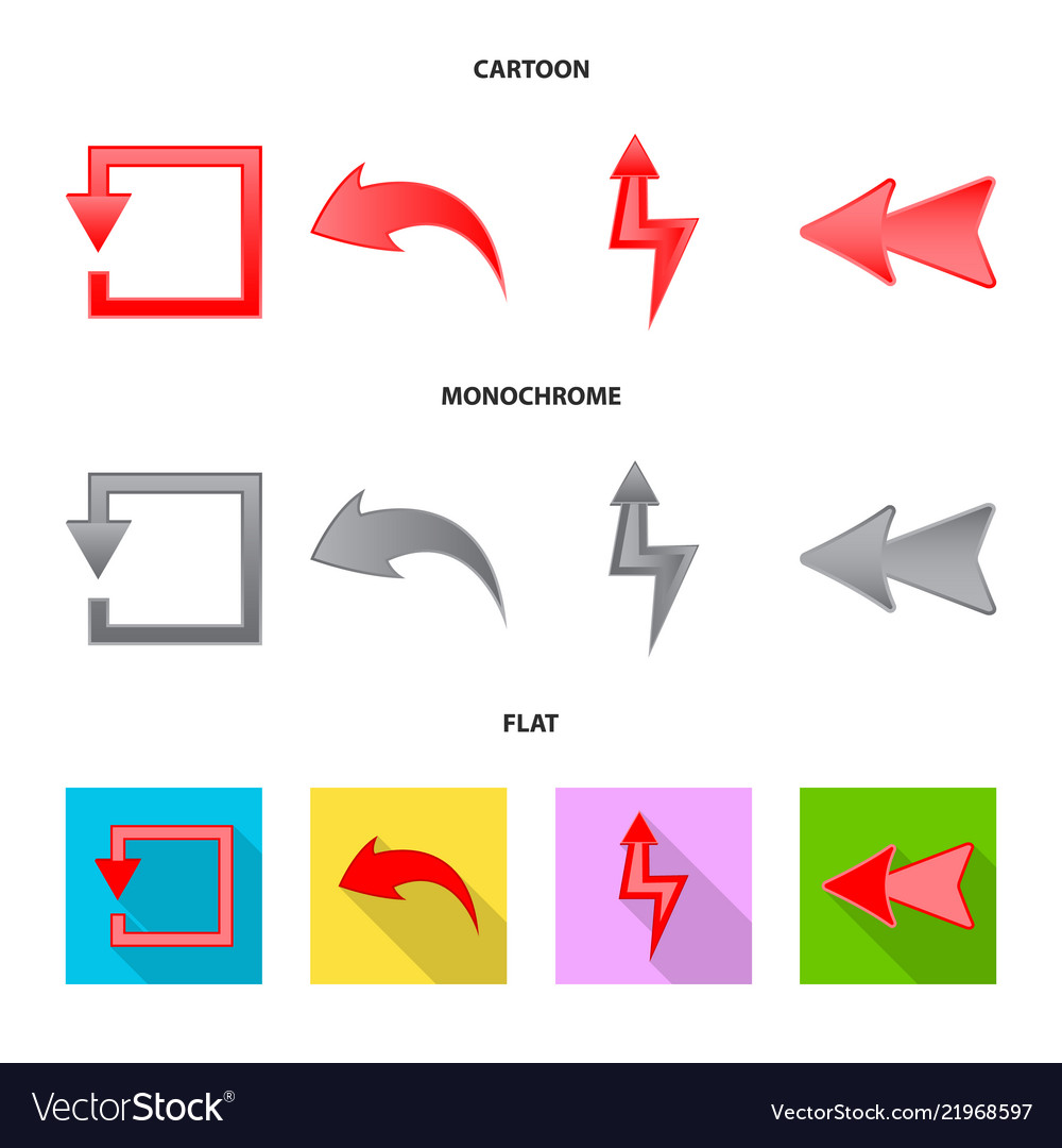 Design of element and arrow sign set vector image Design of element and arrow sign set