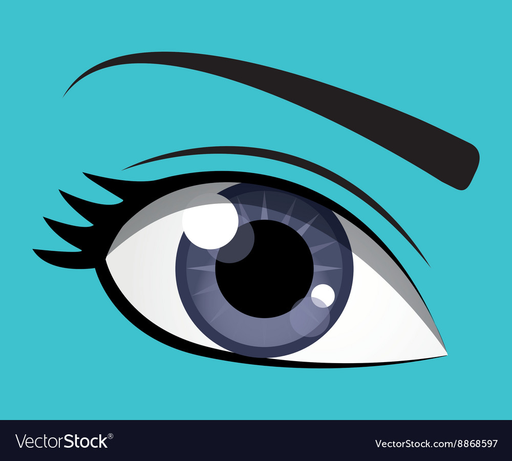 Eye design cartoon icon white background
