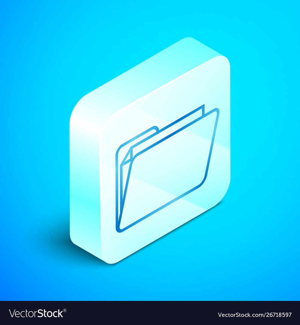 Isometric line document folder icon isolated