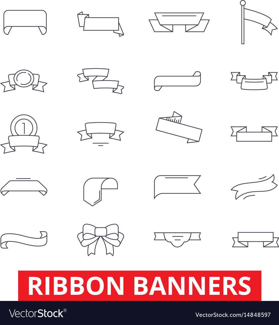 Ribbon Banners Frame Label Tag Bow Vintage Vector Image