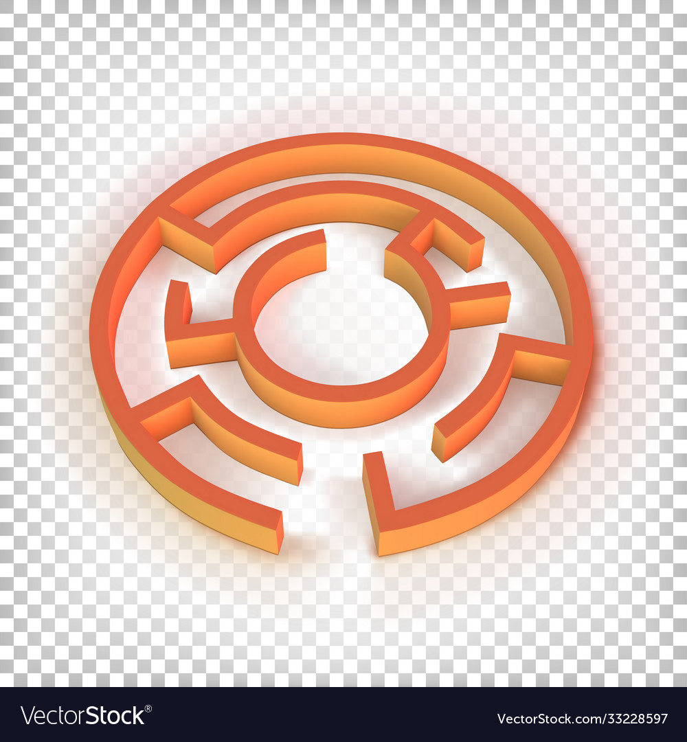 Round Orange Maze Royalty Free Vector Image Vectorstock