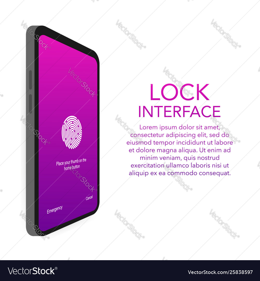 Screen lock authentication password smartphone Vector Image Screen lock authentication password smartphone