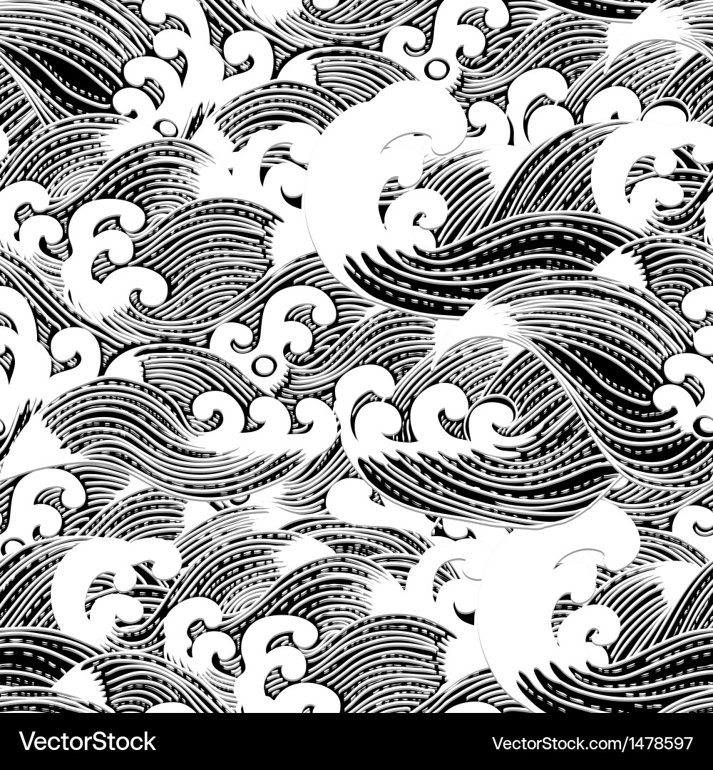 Seamless pattern with waves Royalty Free Vector Image
