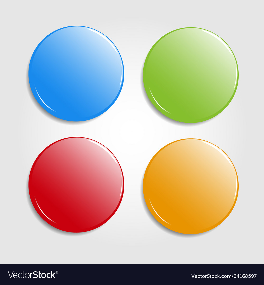 Set round colorful web buttons isolated vector image Set round colorful web buttons isolated