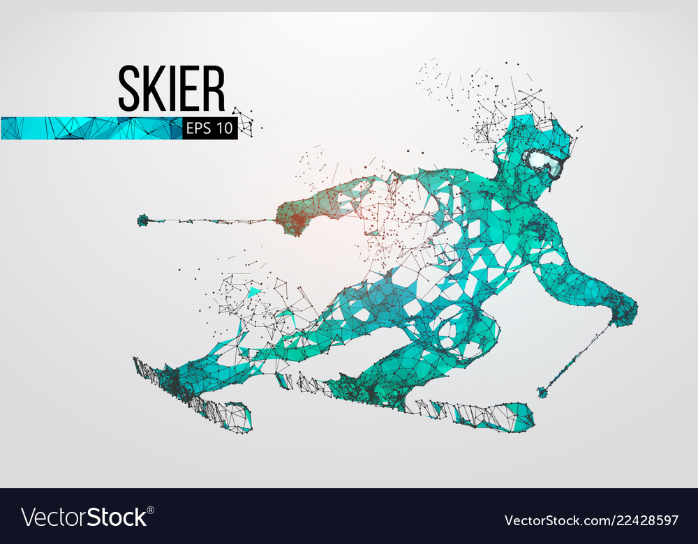 Silhouette of skier