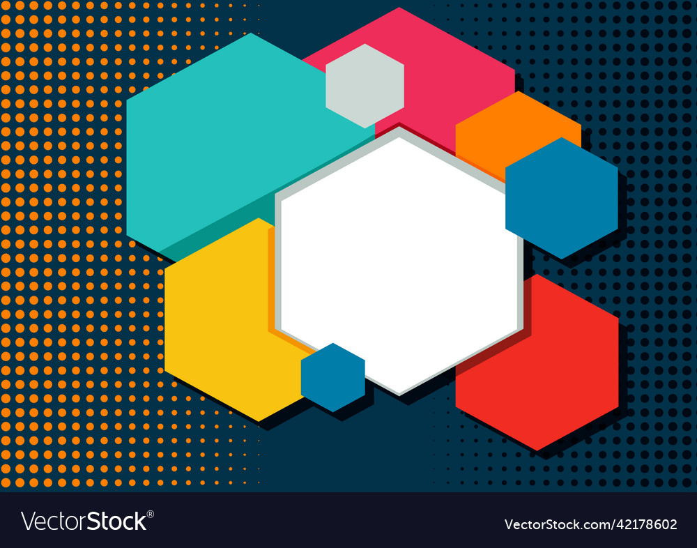 Abstract hexagon background design template vector image Abstract hexagon background design template