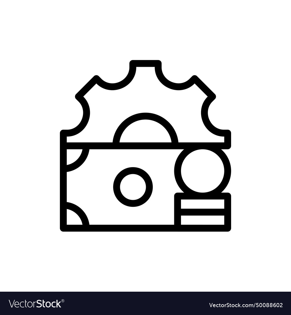 Cost key performance indicator icon with black vector image Cost key performance indicator icon with black
