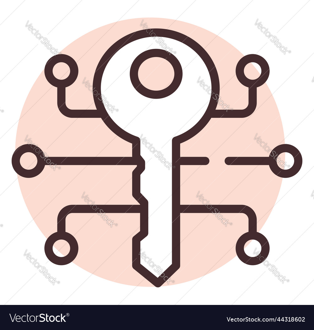 Cyber security secure key on white background