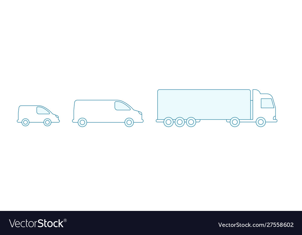 Lieferwagen-Größe Icons Ladung