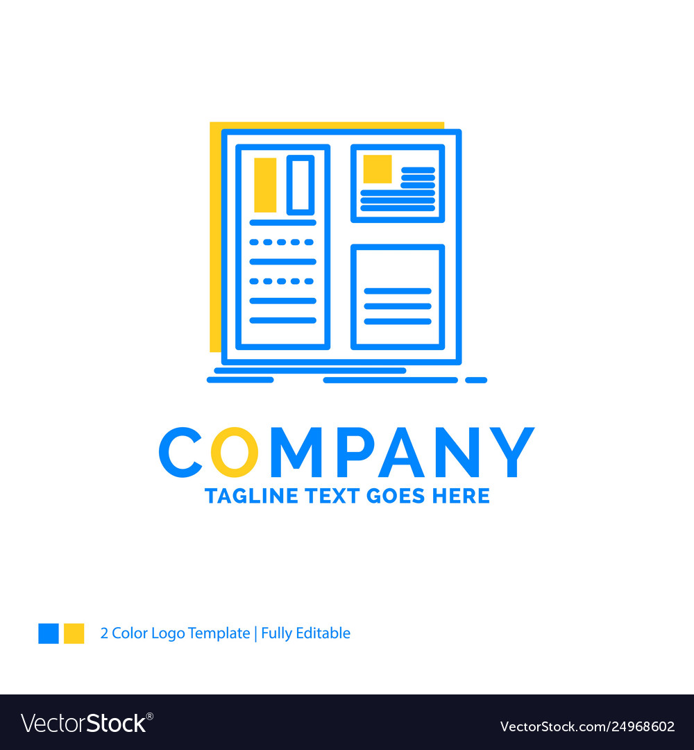 Design grid interface layout ui blue yellow vector image Design grid interface layout ui blue yellow
