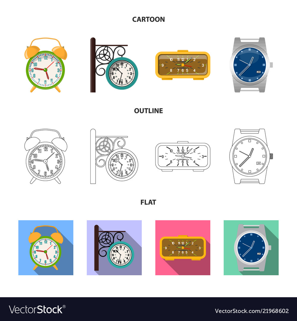 Design of clock and time logo set Vector Image Design of clock and time logo set
