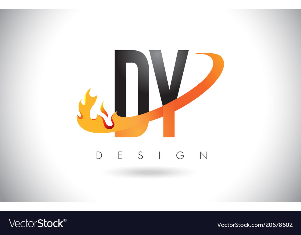 Dy d y Letter Logo mit Feuerflammen Design