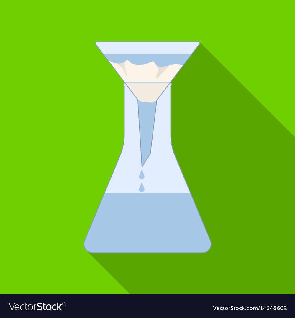 Filtration of water solution in a conical flask