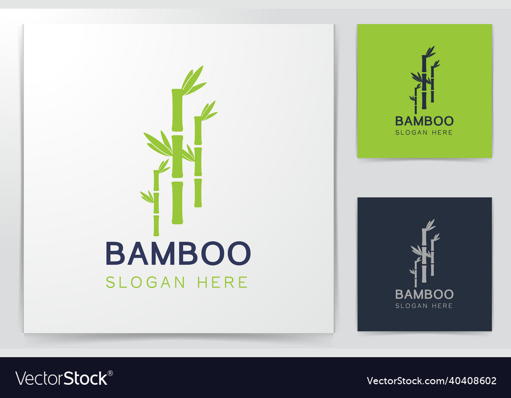 Green bamboo logo inspiration isolated on white