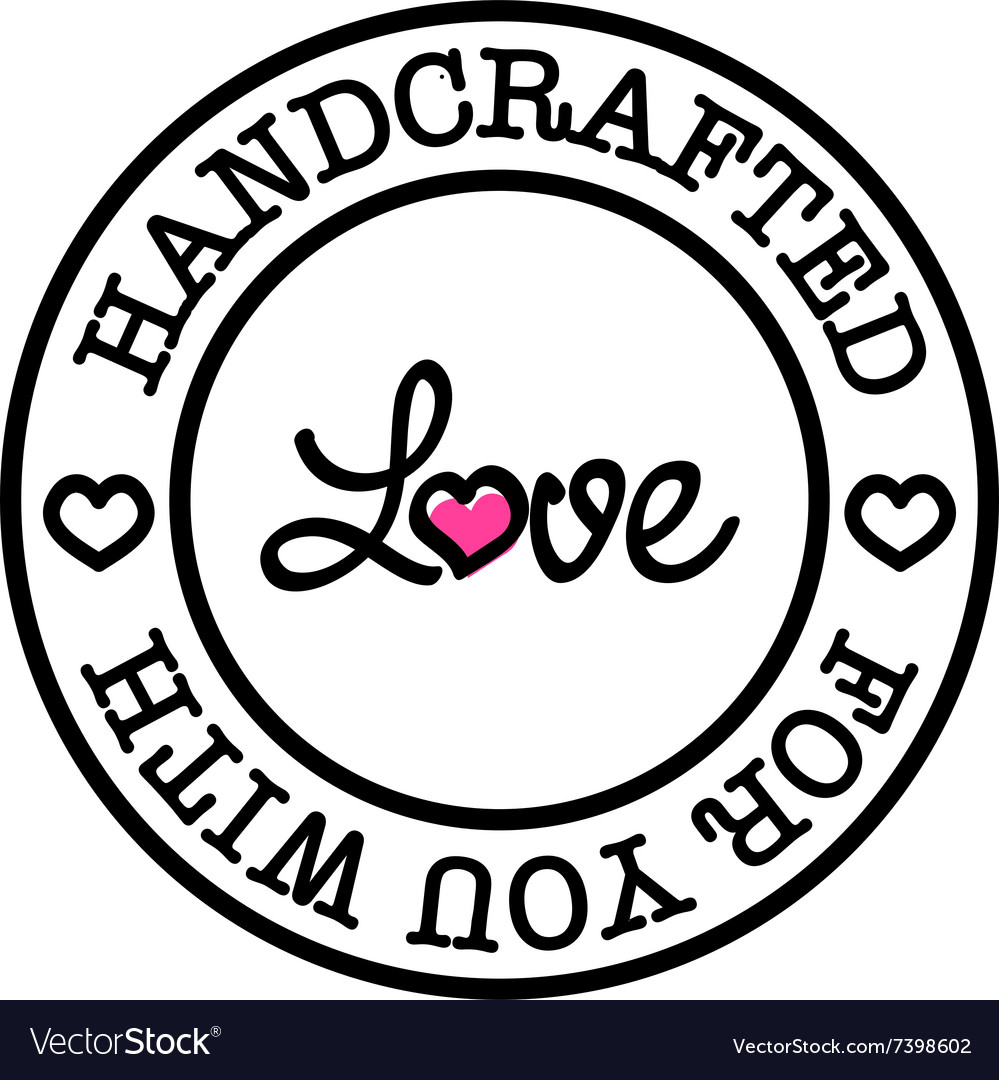 Hand made For You With Love Retro Badge Royalty Free Vector