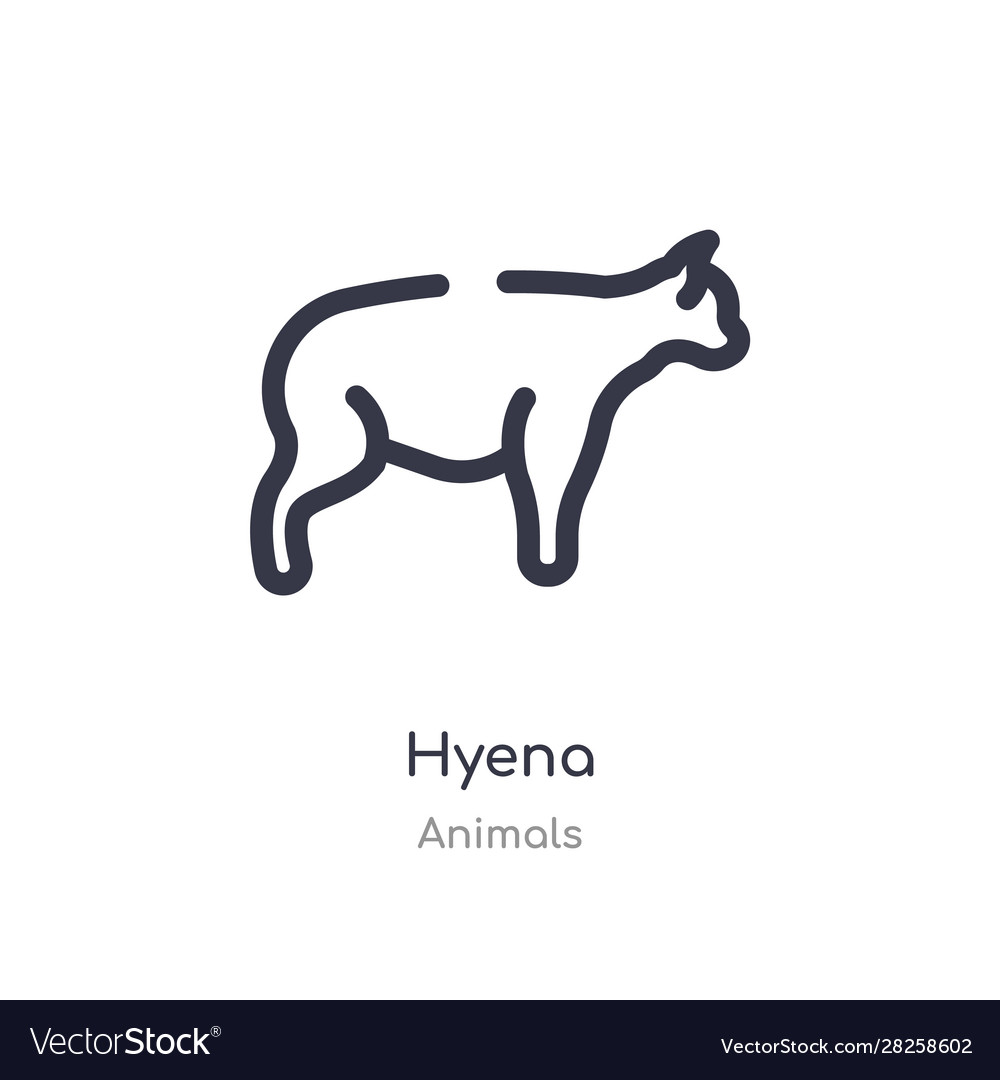 Hyena outline icon isolated line from animals