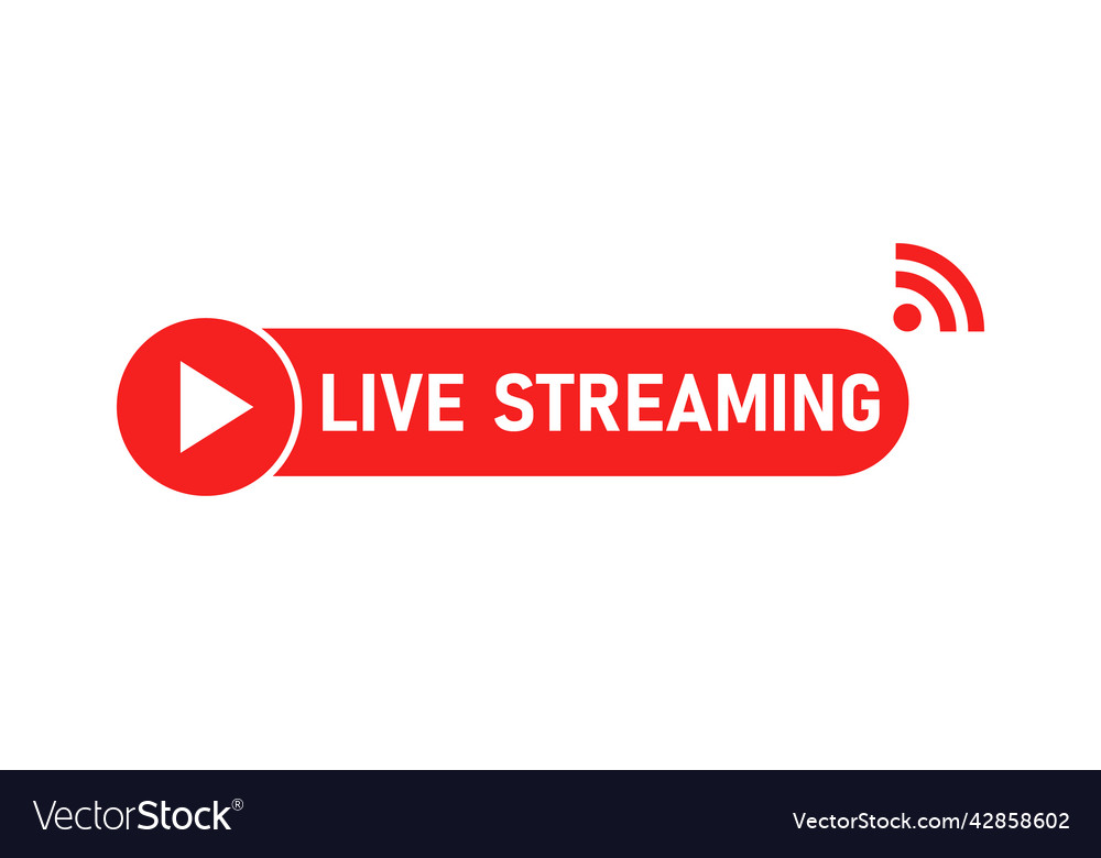 Live Streaming Icon For Online Stream Royalty Free Vector