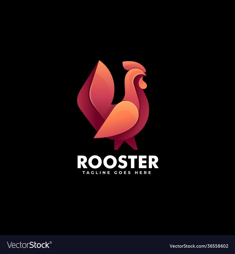 Logo rooster gradient colorful style