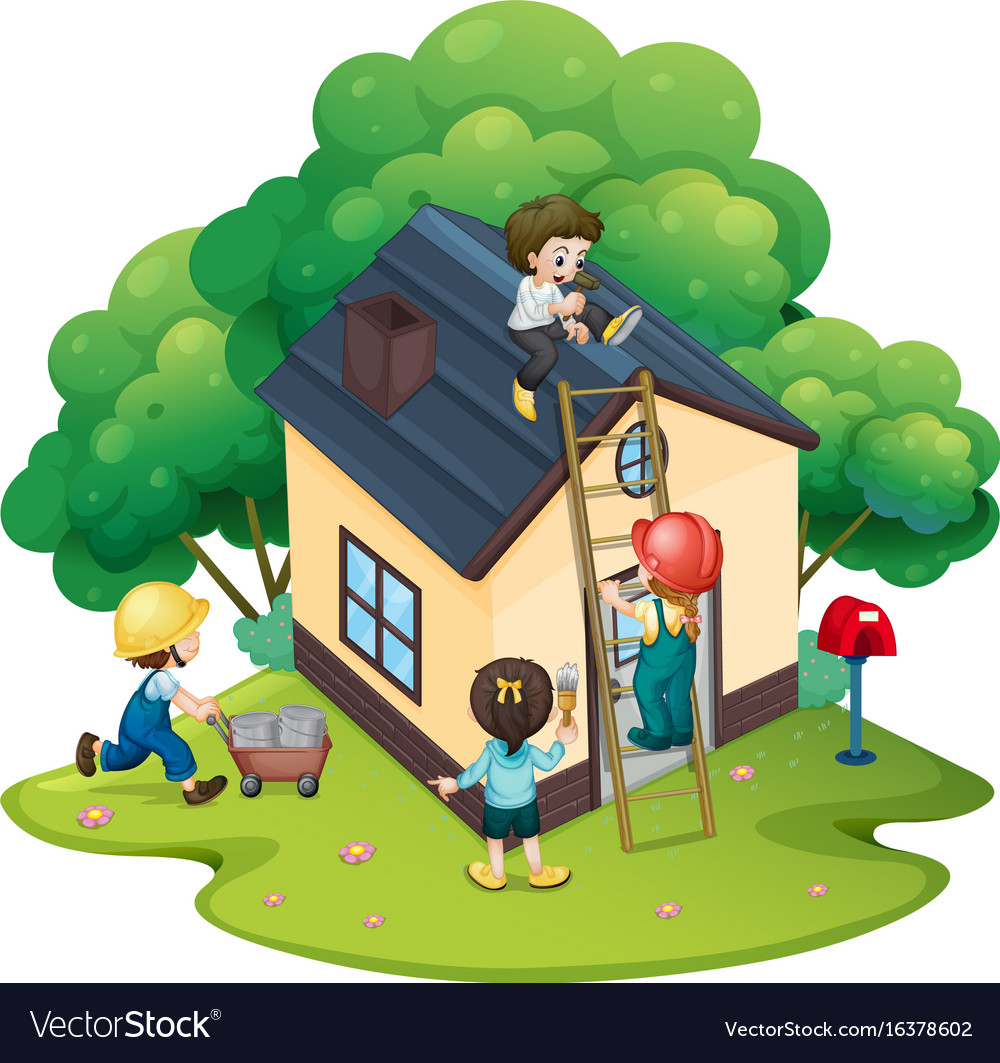 people-building-house-together-royalty-free-vector-image