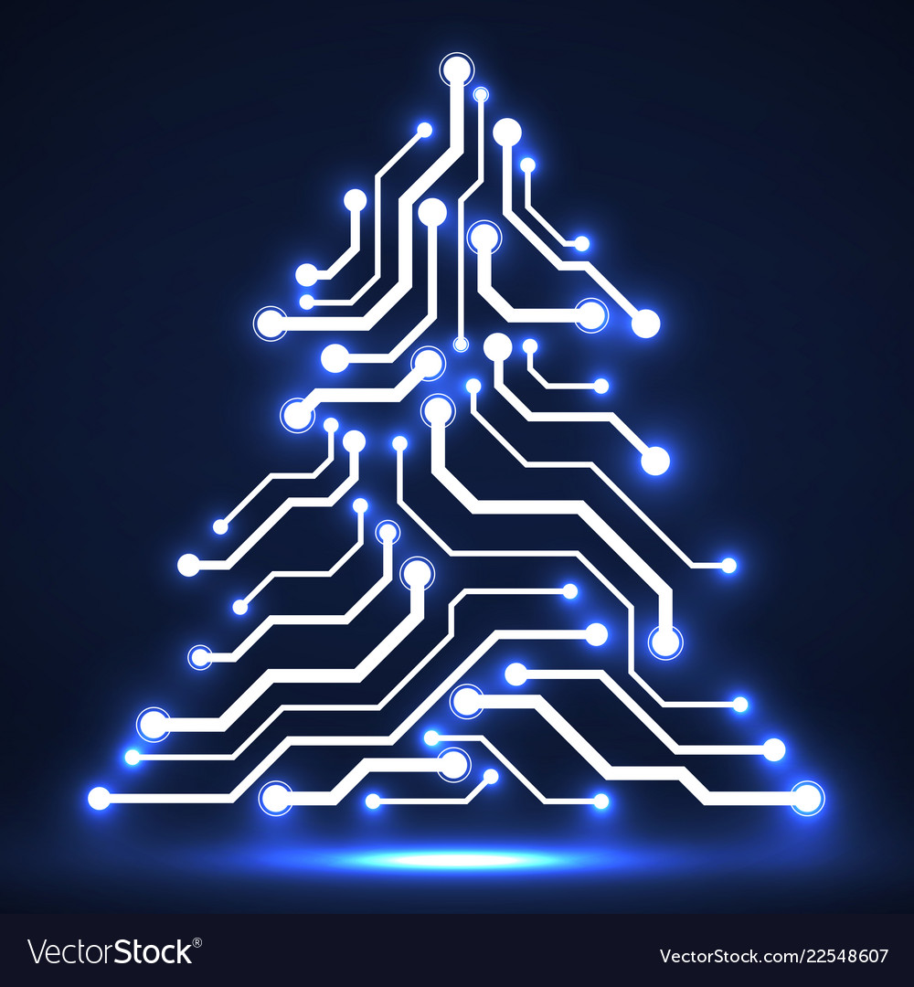 Abstract technology christmas tree circuit board