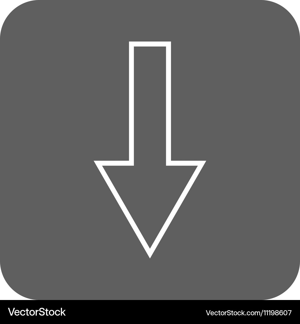 Arrow down flat squared icon Royalty Free Vector Image