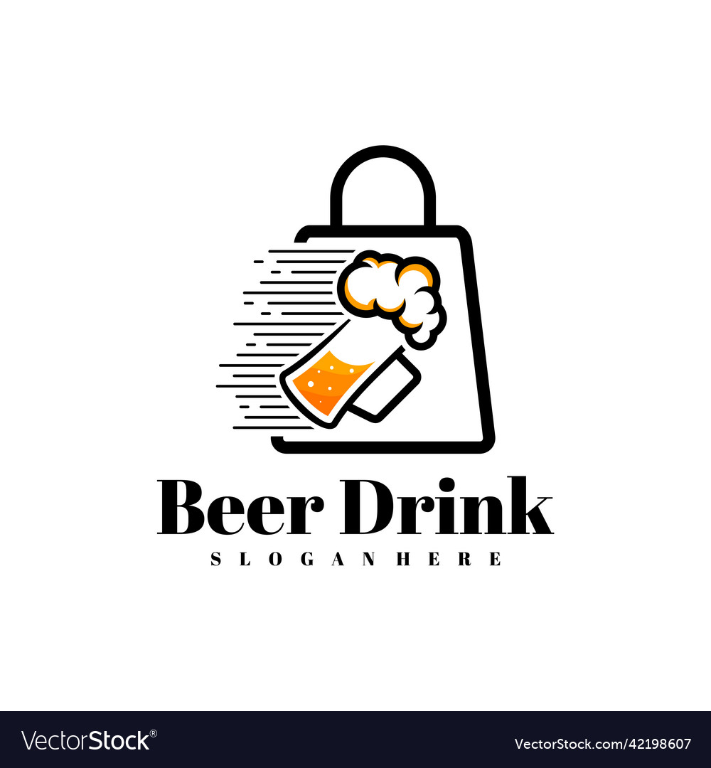 Beer shop logo design creative drink logo Vector Image